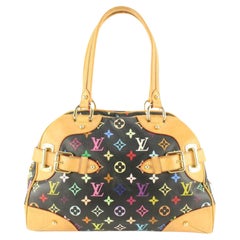 Louis Vuitton Black Multicolor Claudia Dome Bowler Shoulder Bag 92lk615s