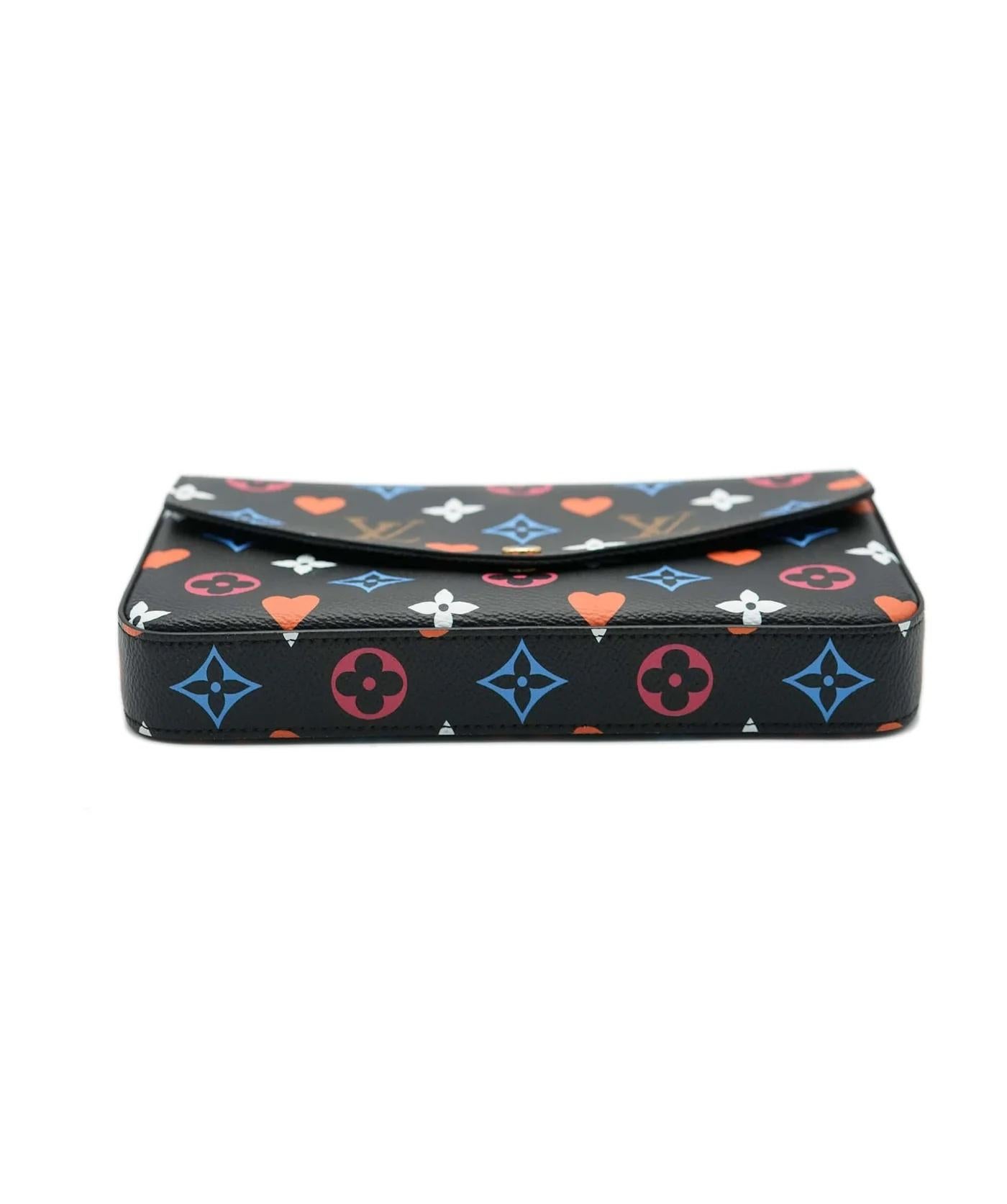 Louis Vuitton Black Multicolor Monogram Canvas Game On Felicie Pochette For Sale 2