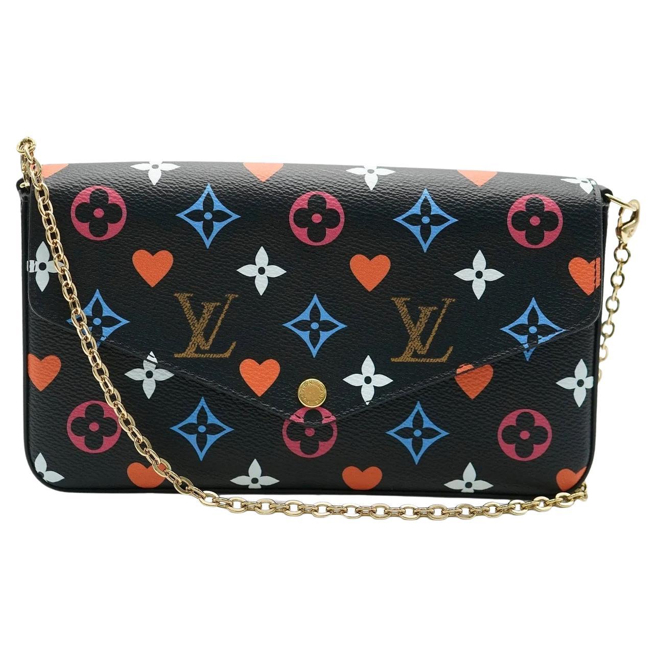 Louis Vuitton Black Multicolor Monogram Canvas Game On Felicie Pochette For Sale