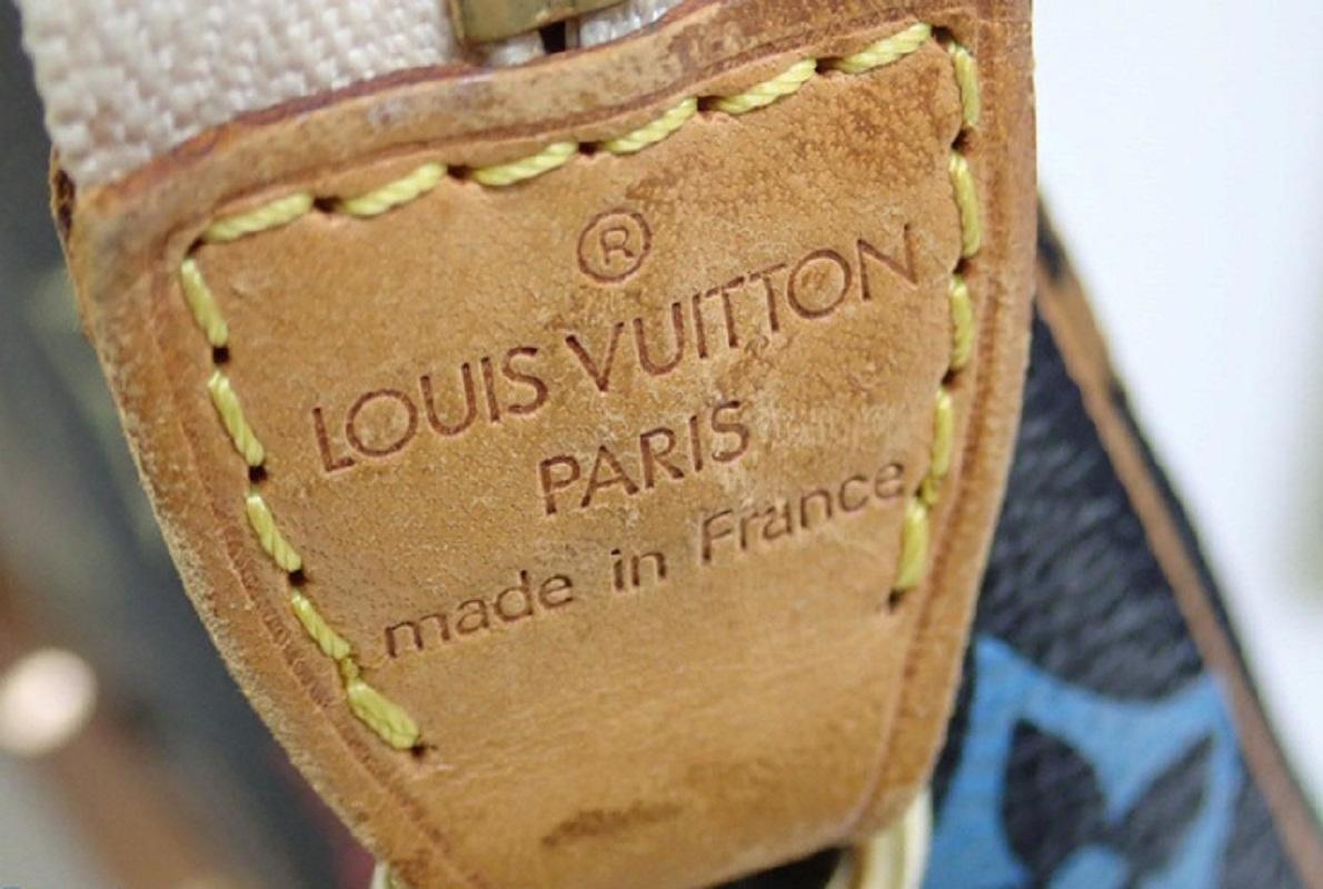 Louis Vuitton Black Multicolor Monogram Canvas Leather Pochette Shoulder Bag In Good Condition For Sale In Irvine, CA