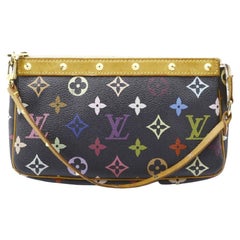 Louis Vuitton Black Multicolor Monogram Canvas Leather Pochette Shoulder Bag