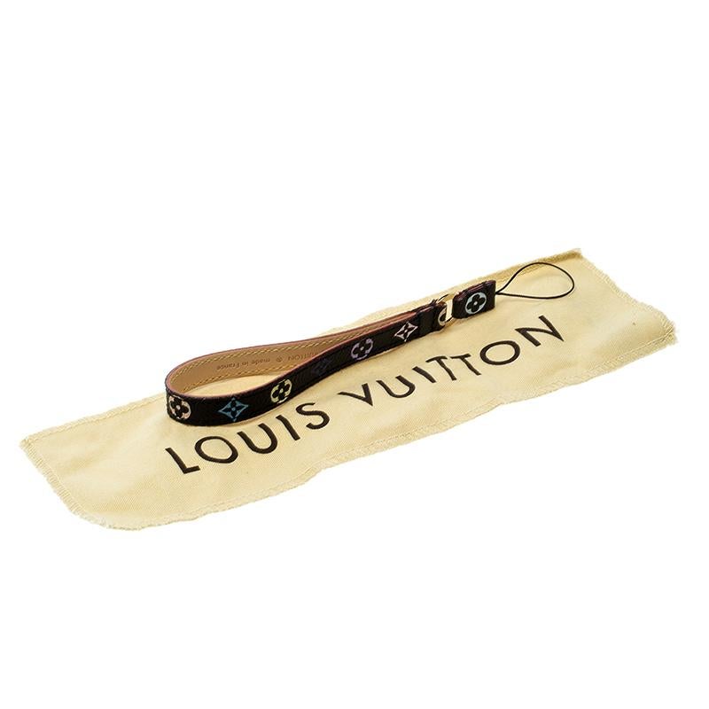 Louis Vuitton Black Multicolor Monogram Canvas Phone Strap 1