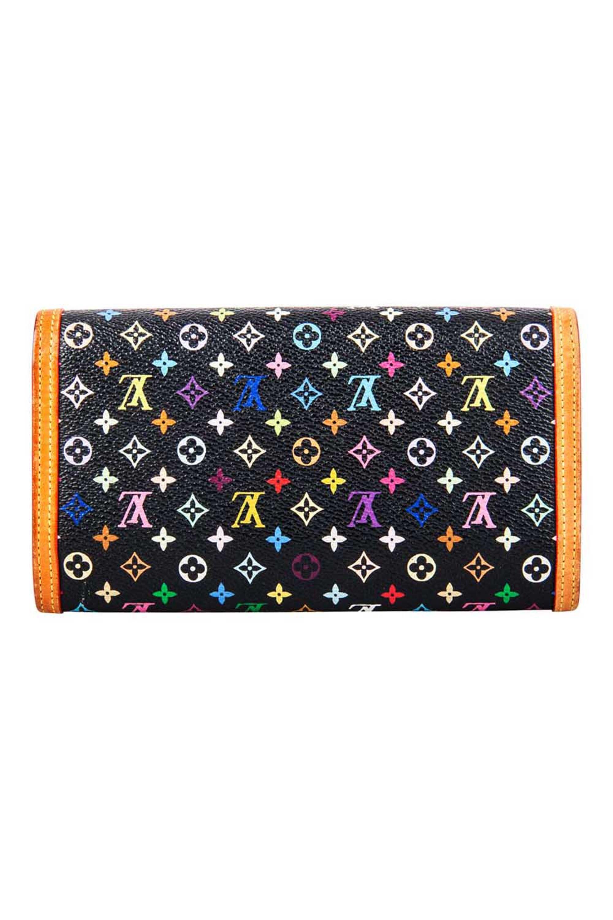 The Louis Vuitton black Multicolore Monogram canvas Porte Tresor wallet is the most elegant way to organise your bills, cards and the number of coins that keep jingling around in your bag. This beautiful piece is a timeless necessity that has been
