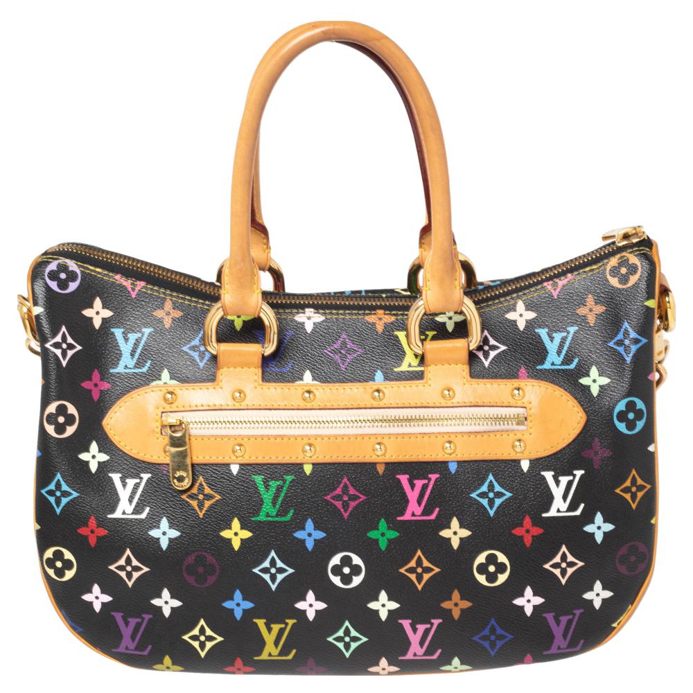 A bag as lovely as this one from Louis Vuitton deserves to be in every woman's closet. Crafted from multicolored monogram coated canvas and leather, this bag features two top handles, a removable shoulder strap, and gold-tone hardware. While the