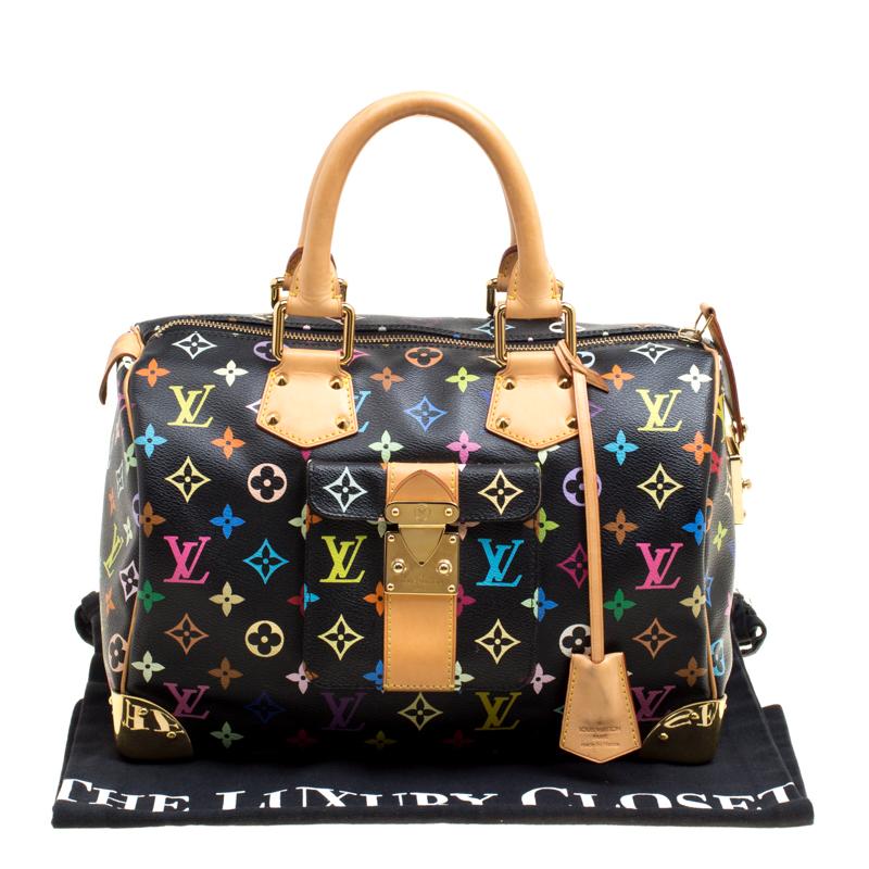 Louis Vuitton Black Multicolor Monogram Canvas Speedy 30 8