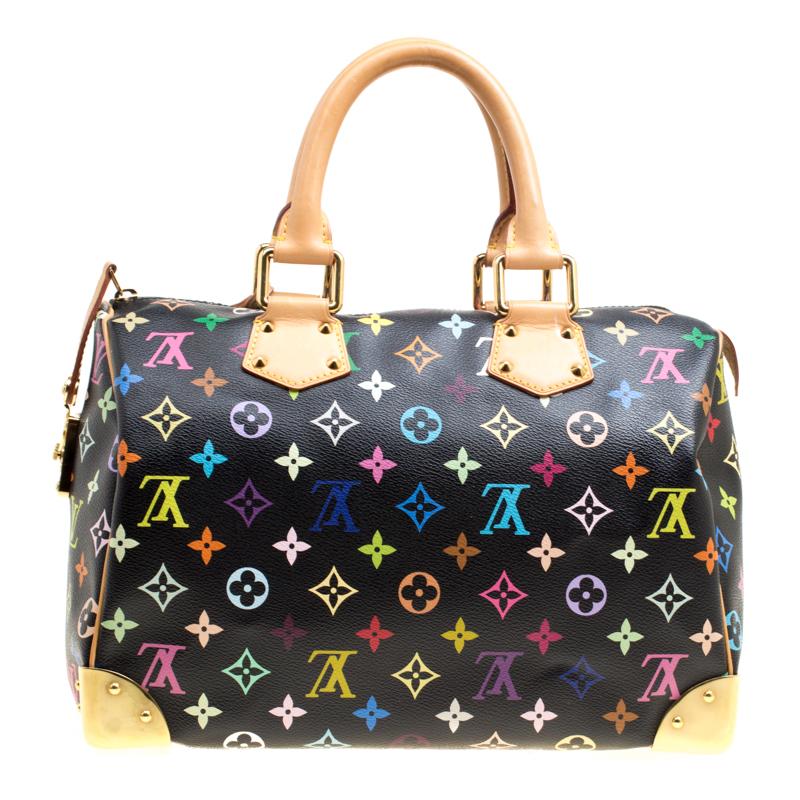 A traditional style that takes you back to the 1960’s, Speedy was one of the first bags made by Louis Vuitton for everyday use. Black in color, the bag is crafted from LV’s signature multicolor monogram canvas. It has gold tone hardware and enough