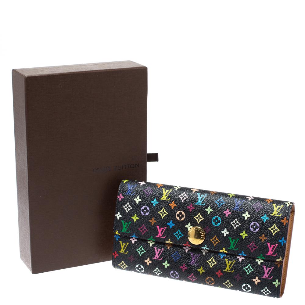 Louis Vuitton Black Multicolor Monogram Sarah Wallet 4