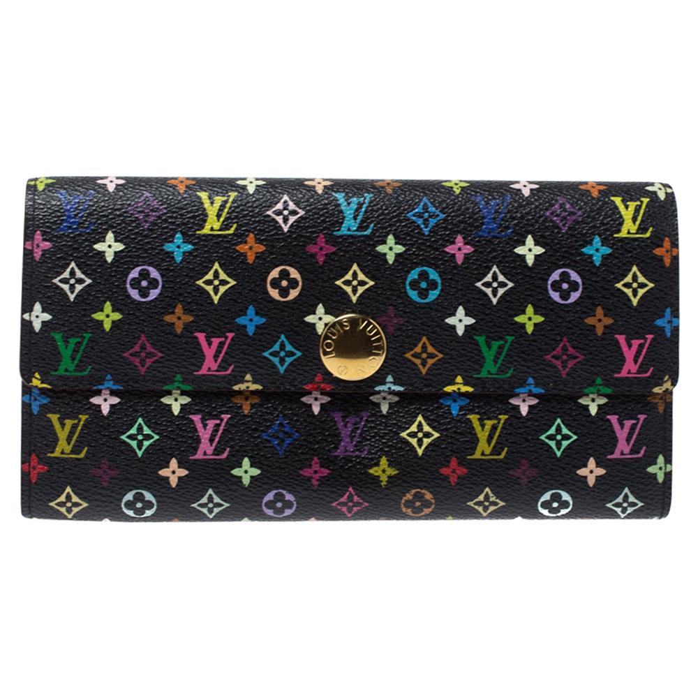 Louis Vuitton Black Multicolor Monogram Spotlight Multiple Wallet