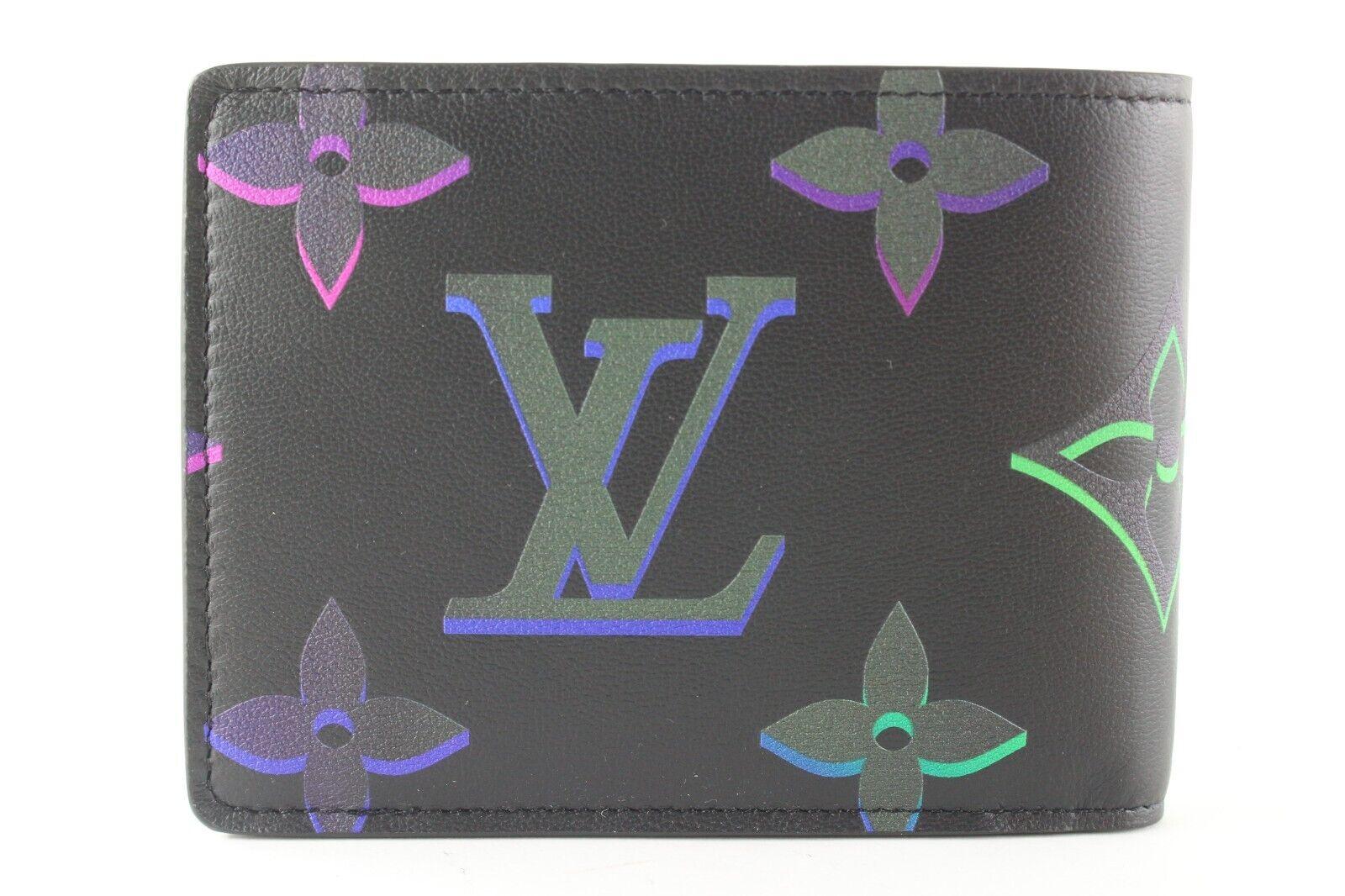 Louis Vuitton Black Multicolor Monogram Spotlight Multiple Wallet 5LV517S For Sale 4