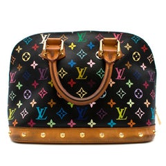 Louis Vuitton Black Multicolor Studded Monogram Alma Tote