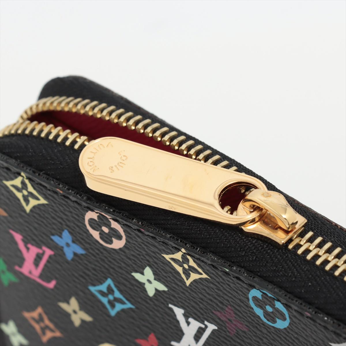 Louis Vuitton Black Multicolor Zippy Wallet For Sale 9