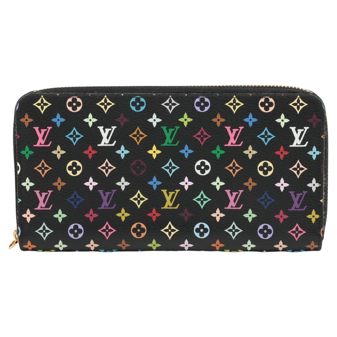 Louis Vuitton Black Multicolor Zippy Wallet For Sale