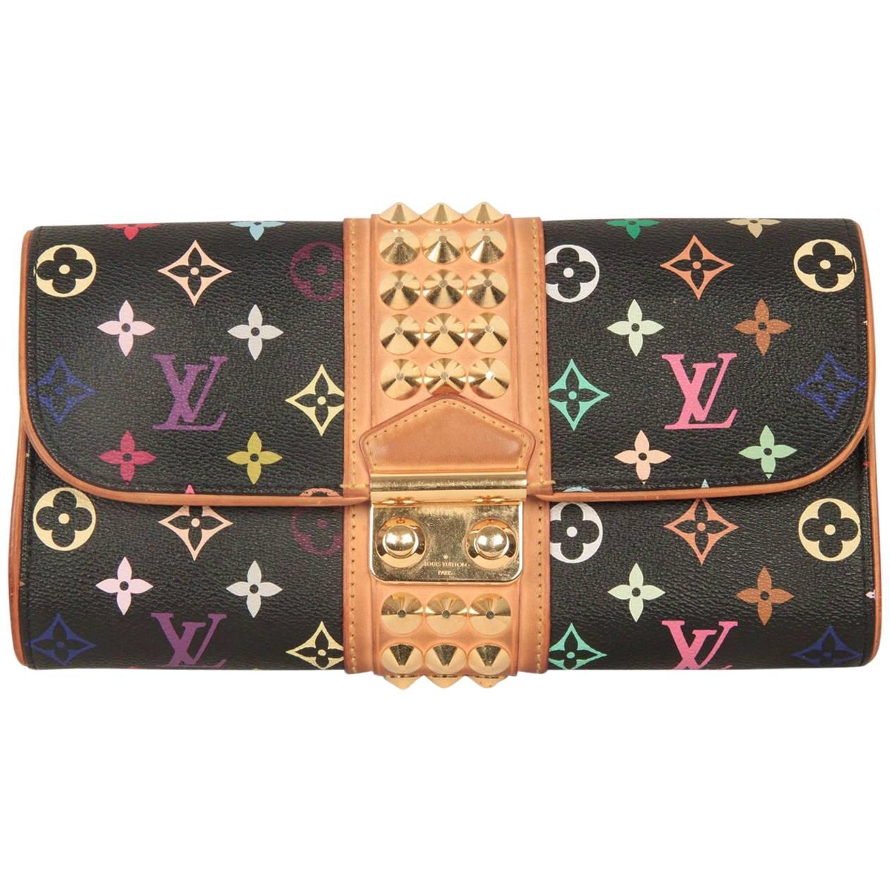 LOUIS VUITTON Black MULTICOLORE Canvas COURTNEY Clutch Bag