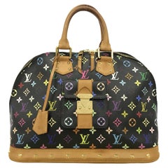 Louis Vuitton Black Multicolore Canvas Leather Alma GM Handbag