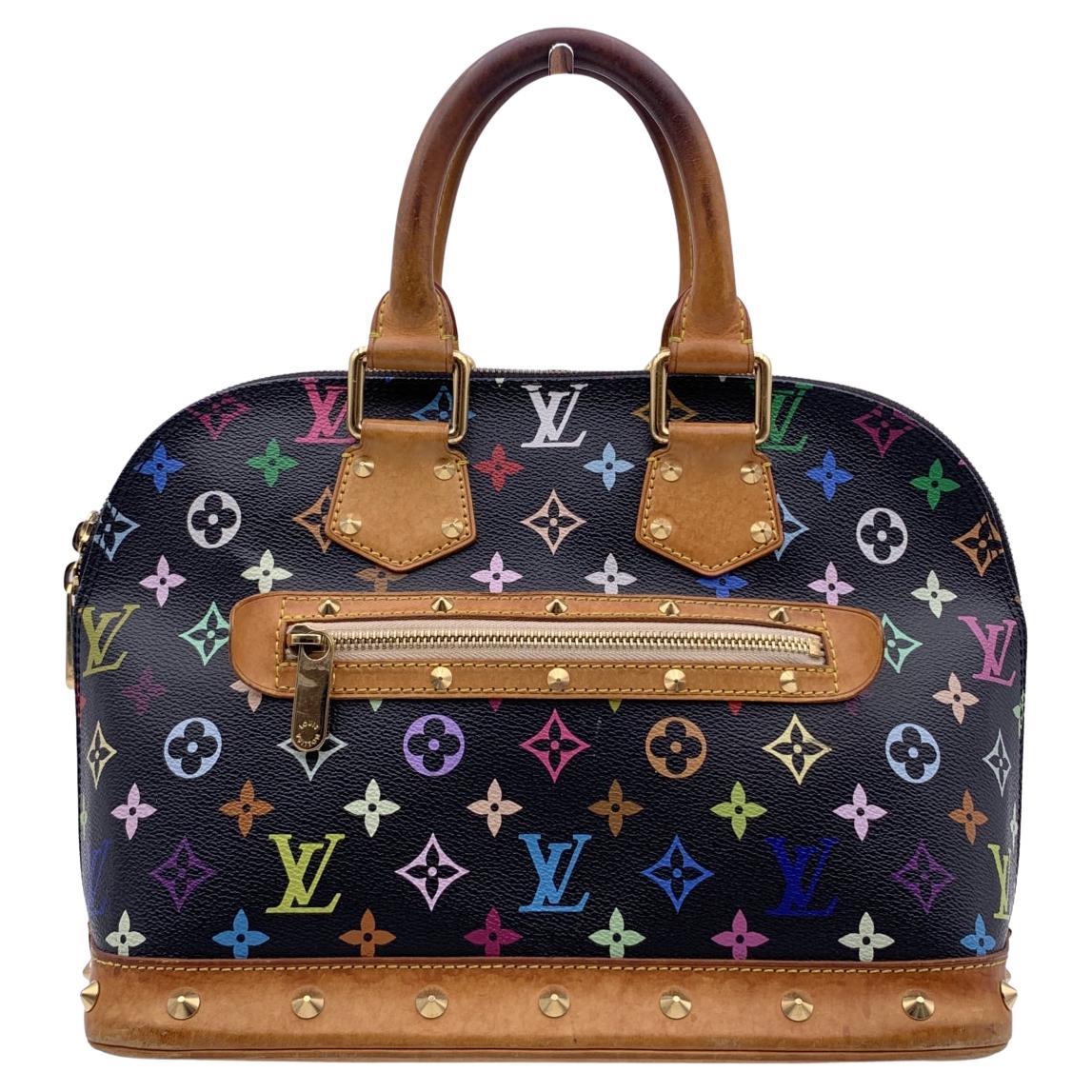 Louis Vuitton Black Multicolore Canvas Murakami Alma Bag Handbag