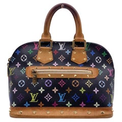 Louis Vuitton Louis Vuitton Schwarze Mehrfarbige Murakami Alma Tasche aus Segeltuch