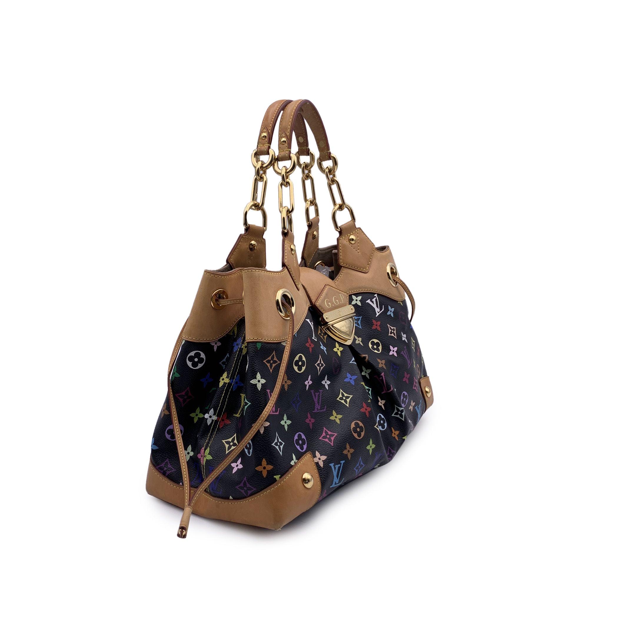 Women's Louis Vuitton Black Multicolore Canvas Murakami Ursula Bag