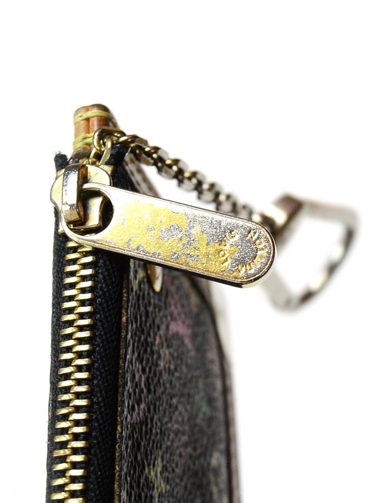 Louis Vuitton Black/Multicolore LV Monogram Key Chain Pouch/Coin Purse For Sale at 1stdibs