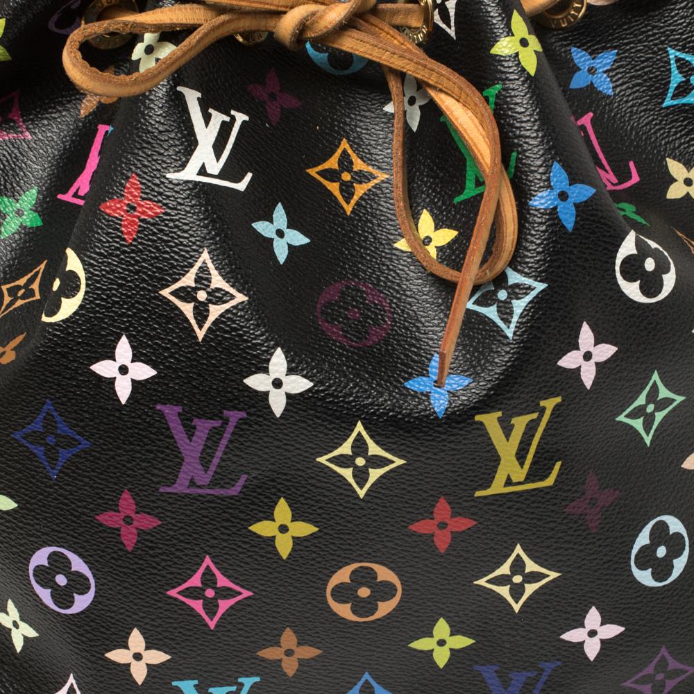 Louis Vuitton Black Multicolore Monogram Canvas and Leather Petit Noe Bag 1