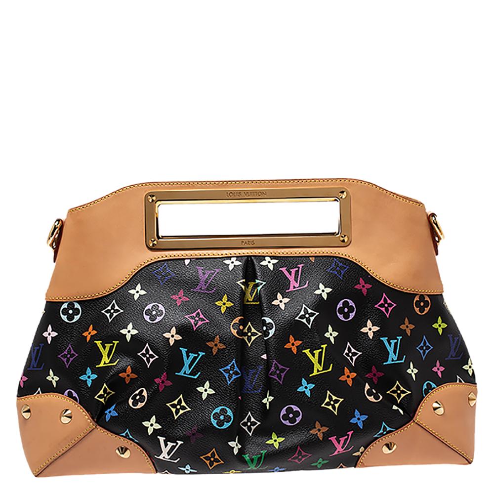 It is every woman's dream to own a Louis Vuitton handbag as appealing as this one. Crafted from their signature Multicolore monogram canvas and leather, this bag features a detachable chain handle and frame handles engraved with the brand label.