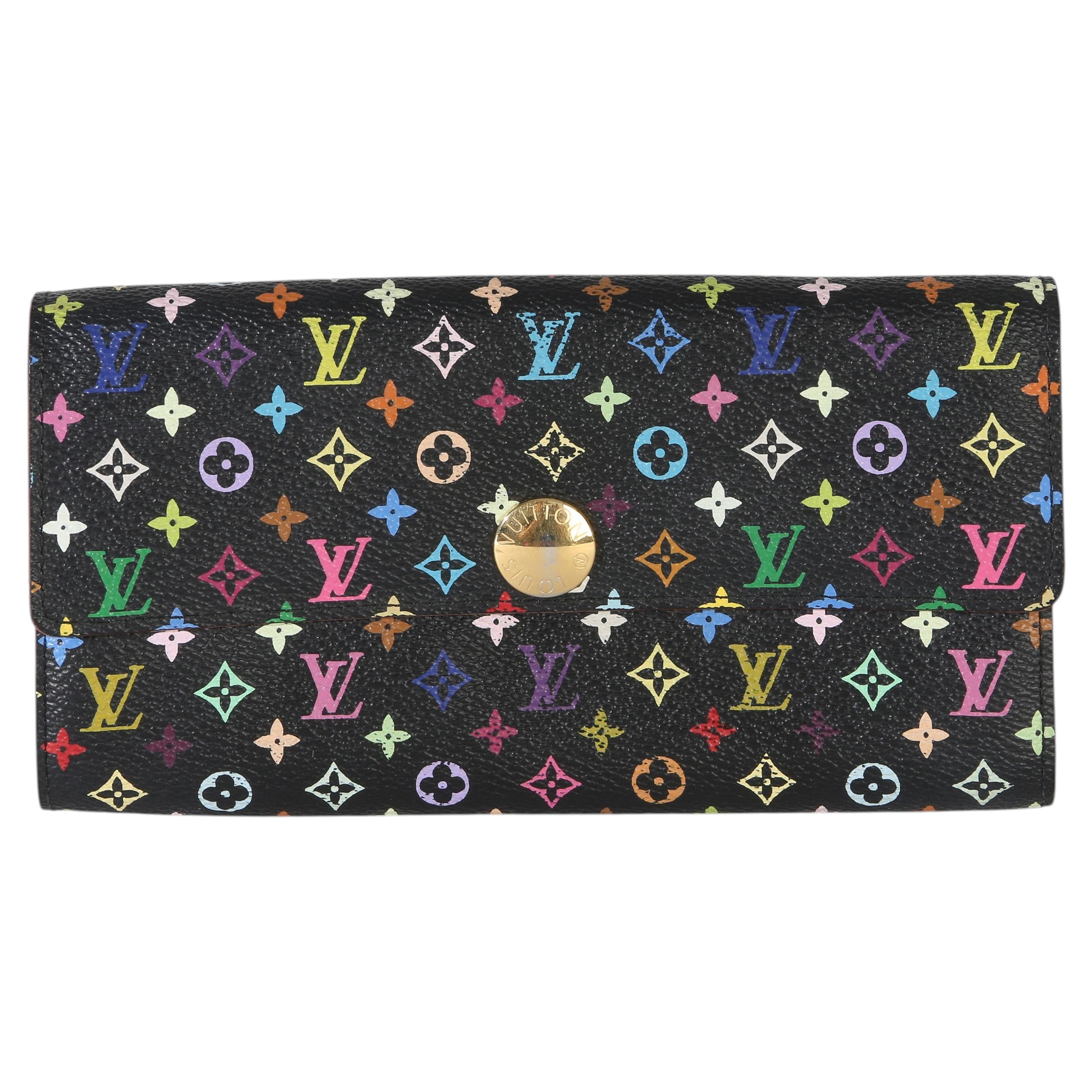 Louis Vuitton Black Multicolore Monogram Canvas Sarah Wallet For Sale