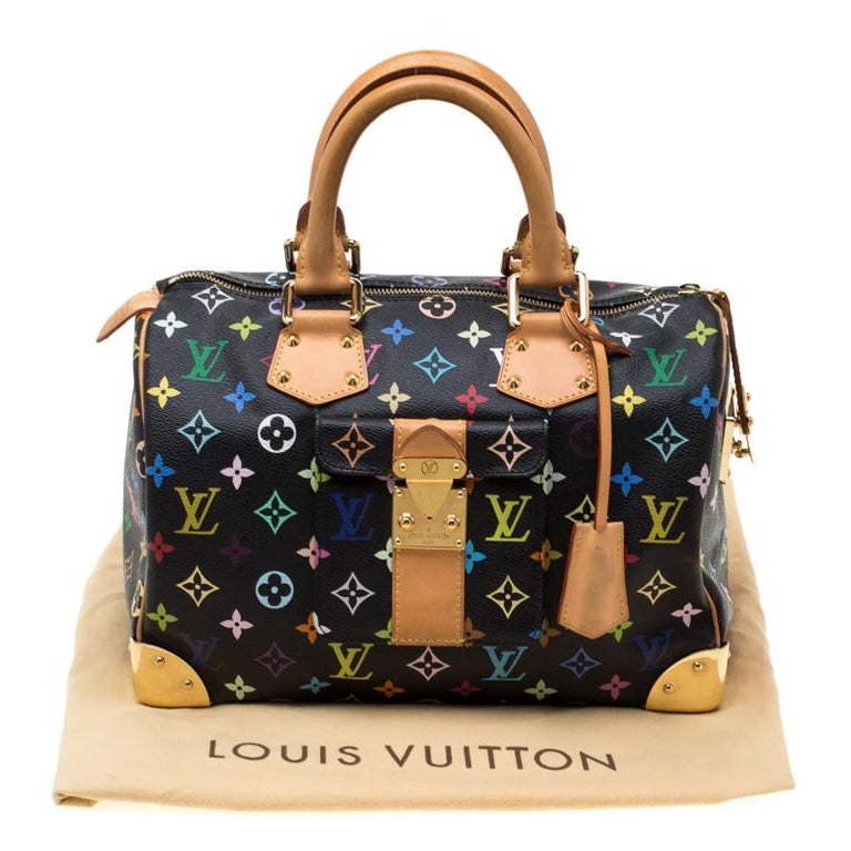 Louis Vuitton Black Multicolore Monogram Canvas Speedy 30 Bag For Sale at 1stdibs