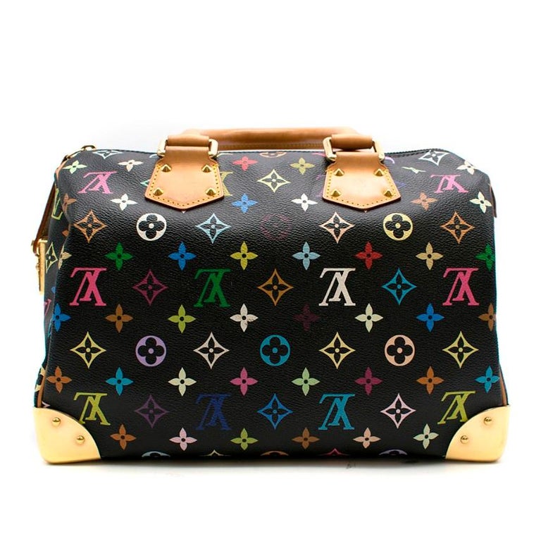 Louis Vuitton Black Multicolour Monogram Speedy 30 Bag For Sale at 1stDibs