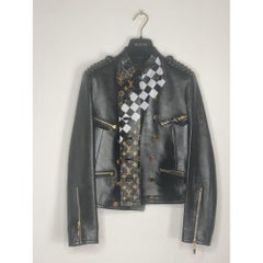 Louis Vuitton Women's Black Multicoloured Leather Jacket, Size 38 IT