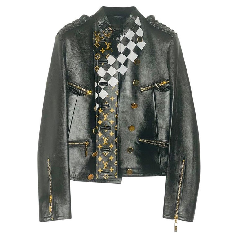 Louis Vuitton black multicoloured leather jacket at 1stDibs
