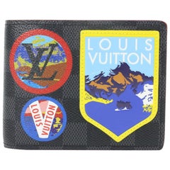 Vintage Louis Vuitton Black Multiple Patches Damier Graphite Alpes Story Bifold 11lz1023