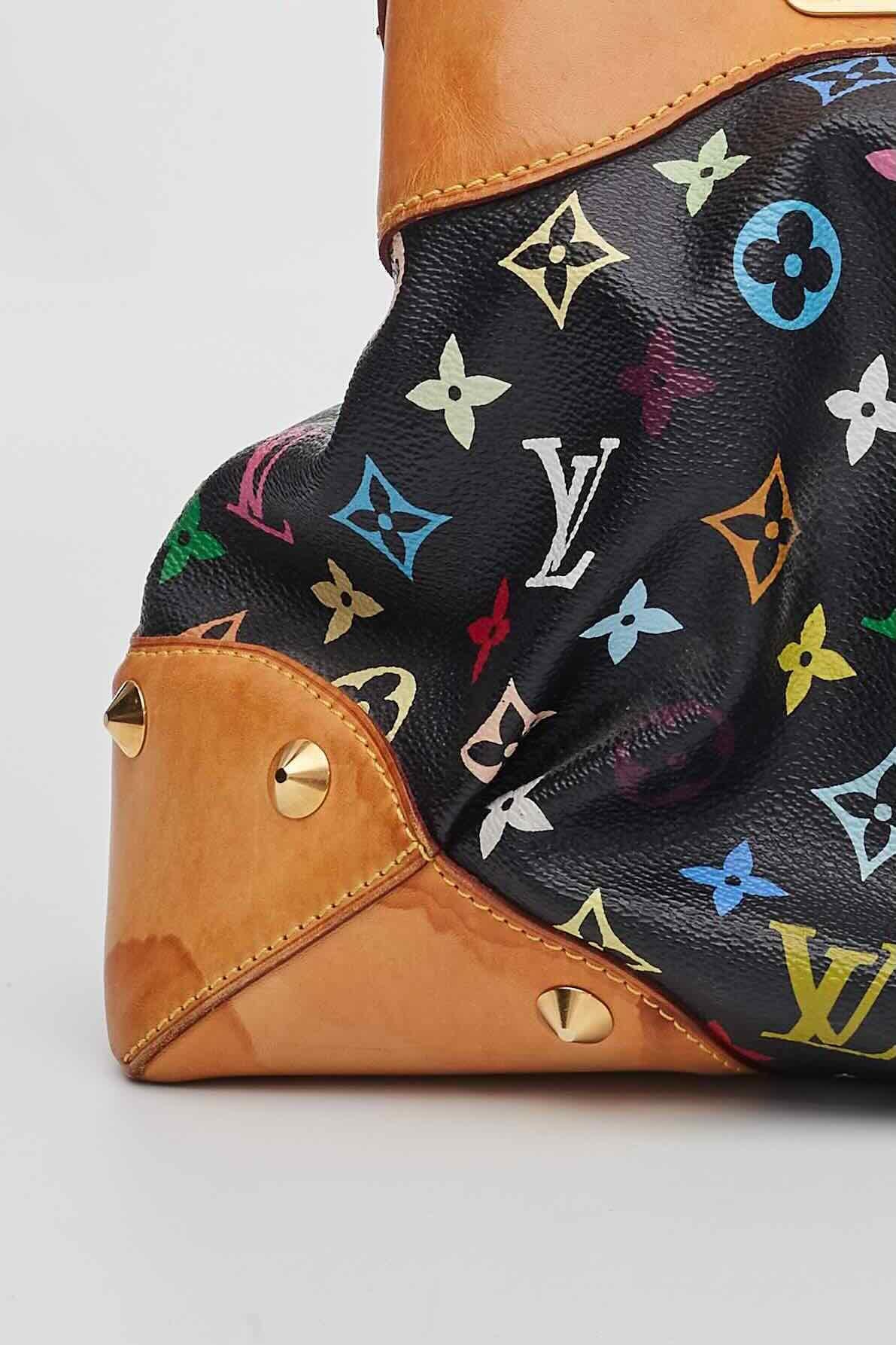Louis Vuitton Black Murakami Multicolor Monogram Judy Bag GM For Sale 6