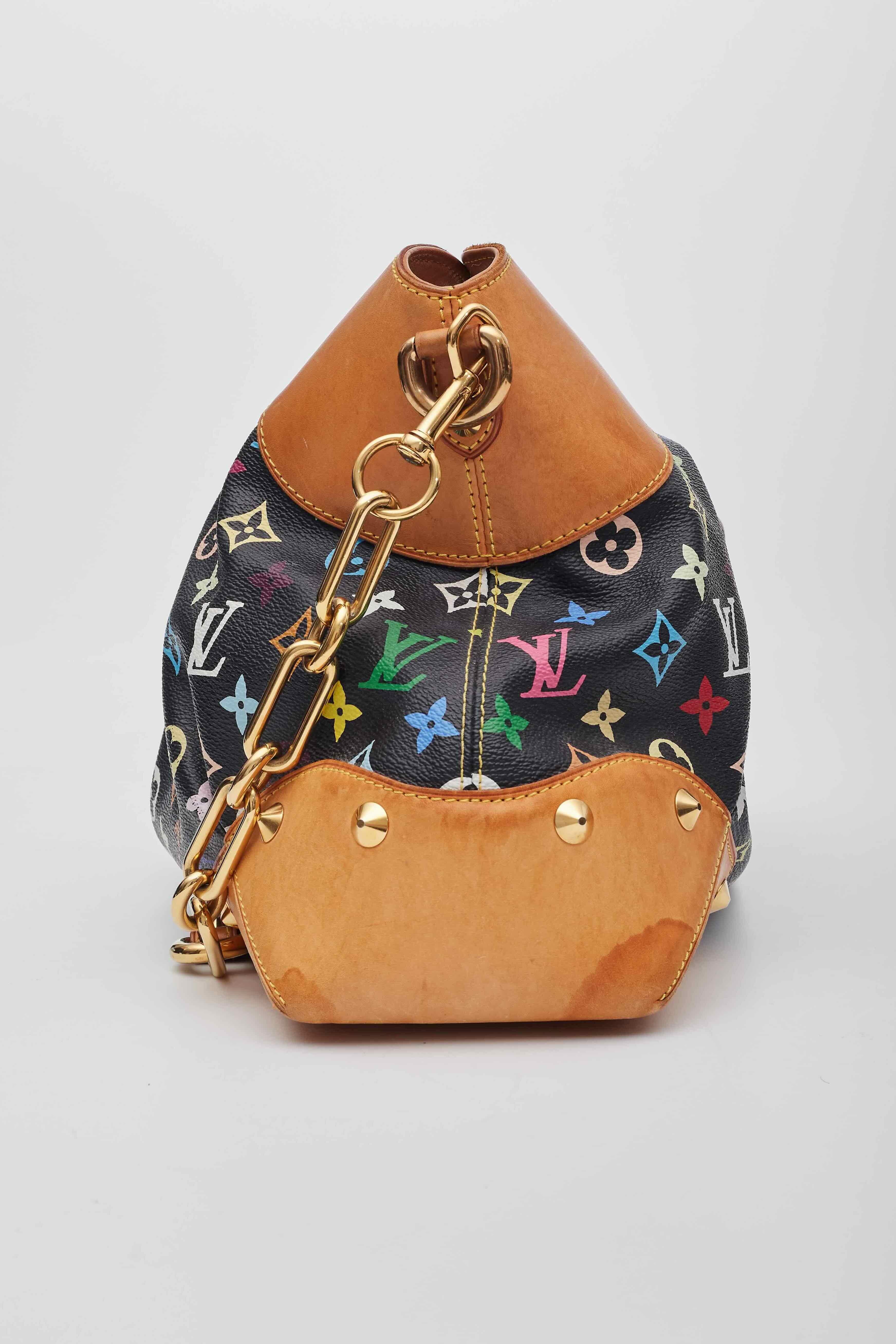 Louis Vuitton Black Murakami Multicolor Monogram Judy Bag GM In Good Condition For Sale In Montreal, Quebec
