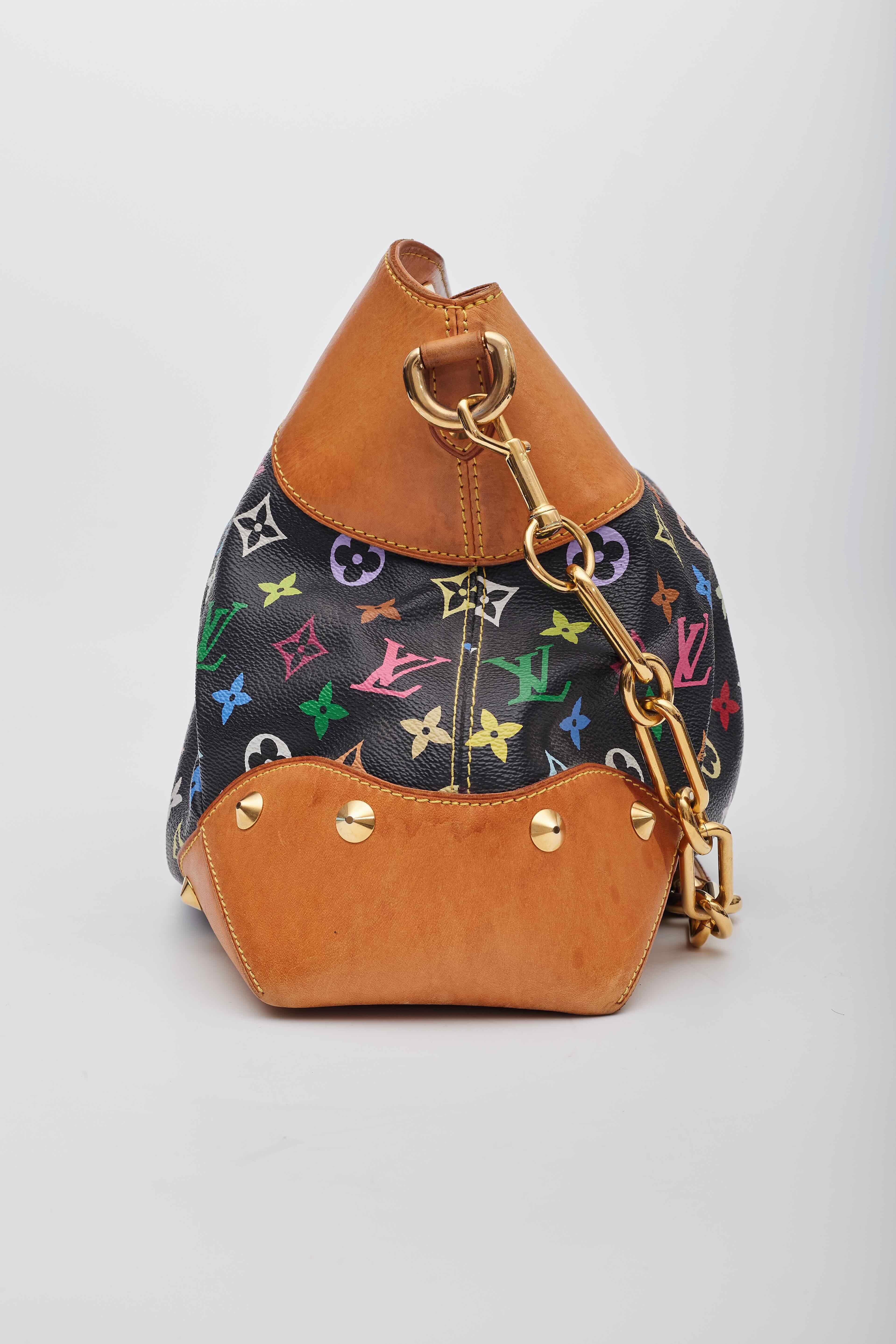 Women's Louis Vuitton Black Murakami Multicolor Monogram Judy Bag GM For Sale