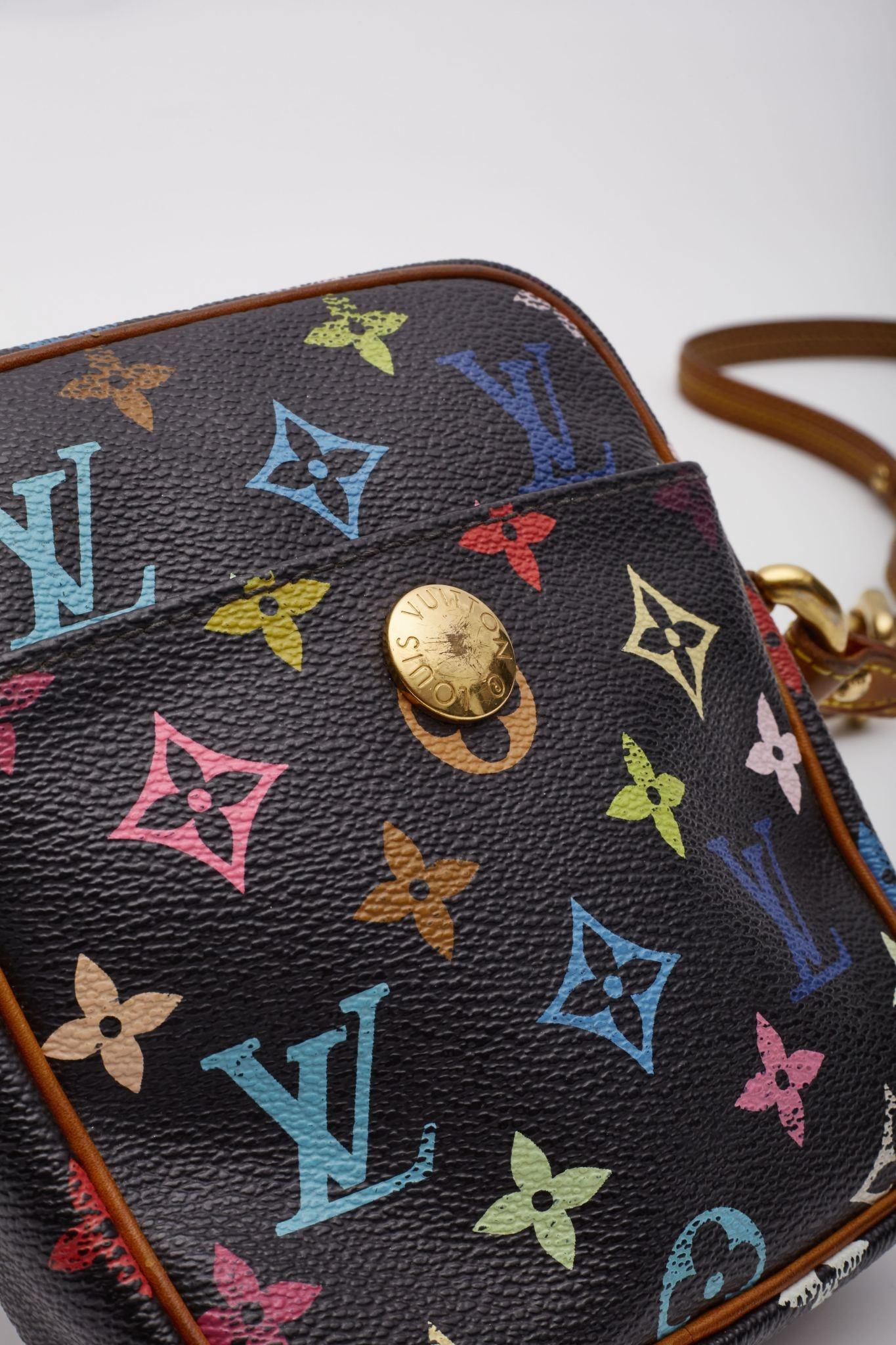 Louis Vuitton Black Murakami Multicolor Monogram Rift Bag For Sale 6