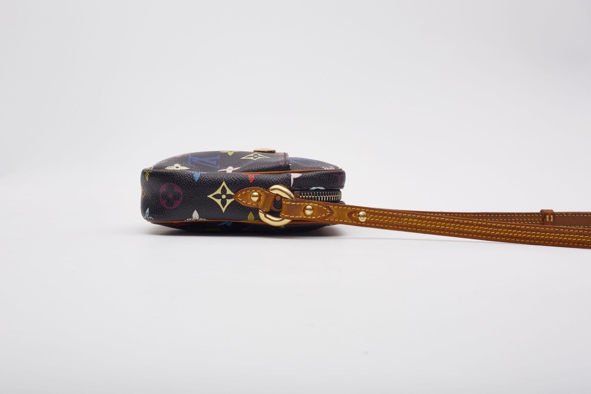 Louis Vuitton Black Murakami Multicolor Monogram Rift Bag For Sale 1