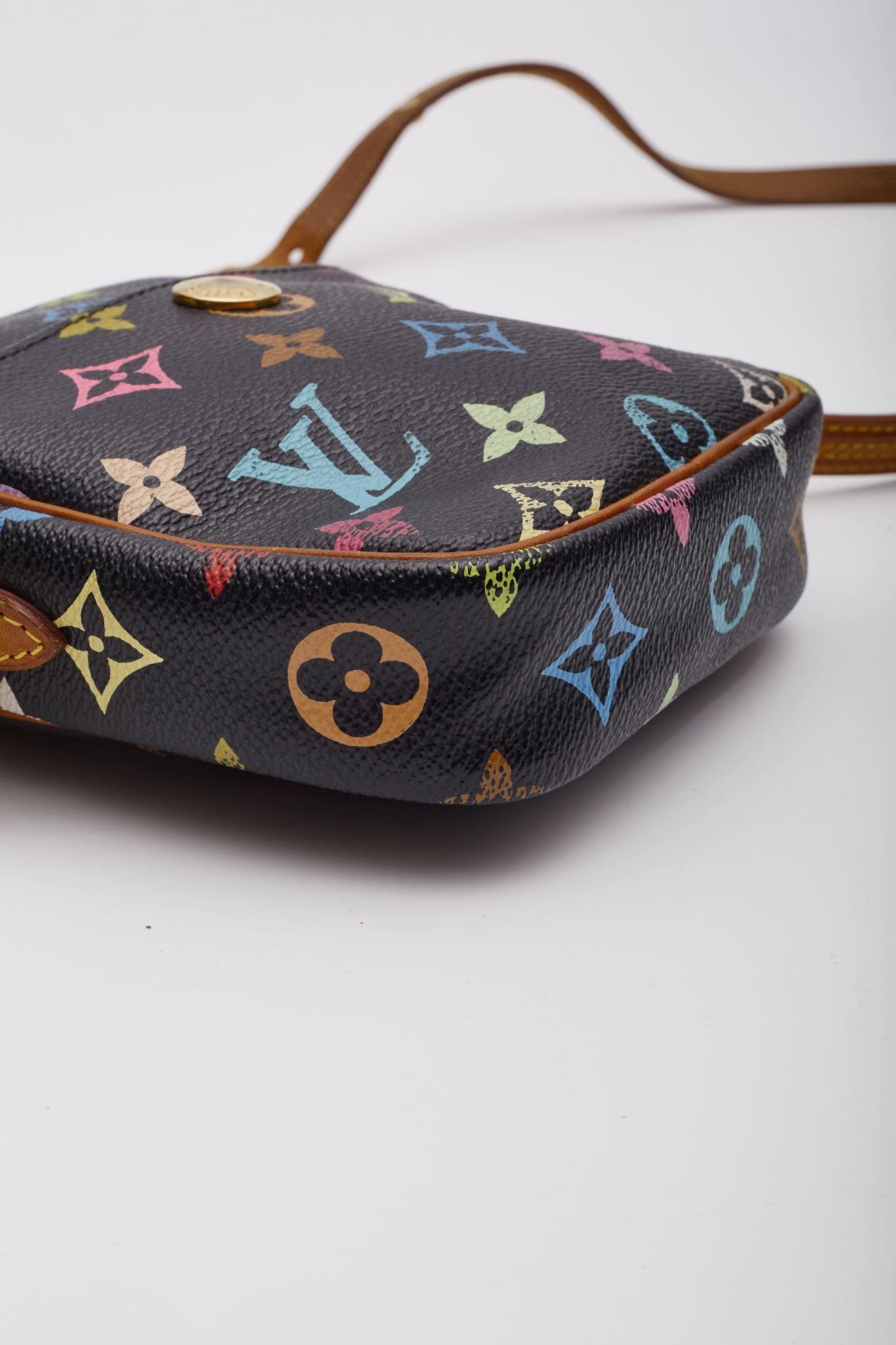 Louis Vuitton Black Murakami Multicolor Monogram Rift Bag For Sale 4