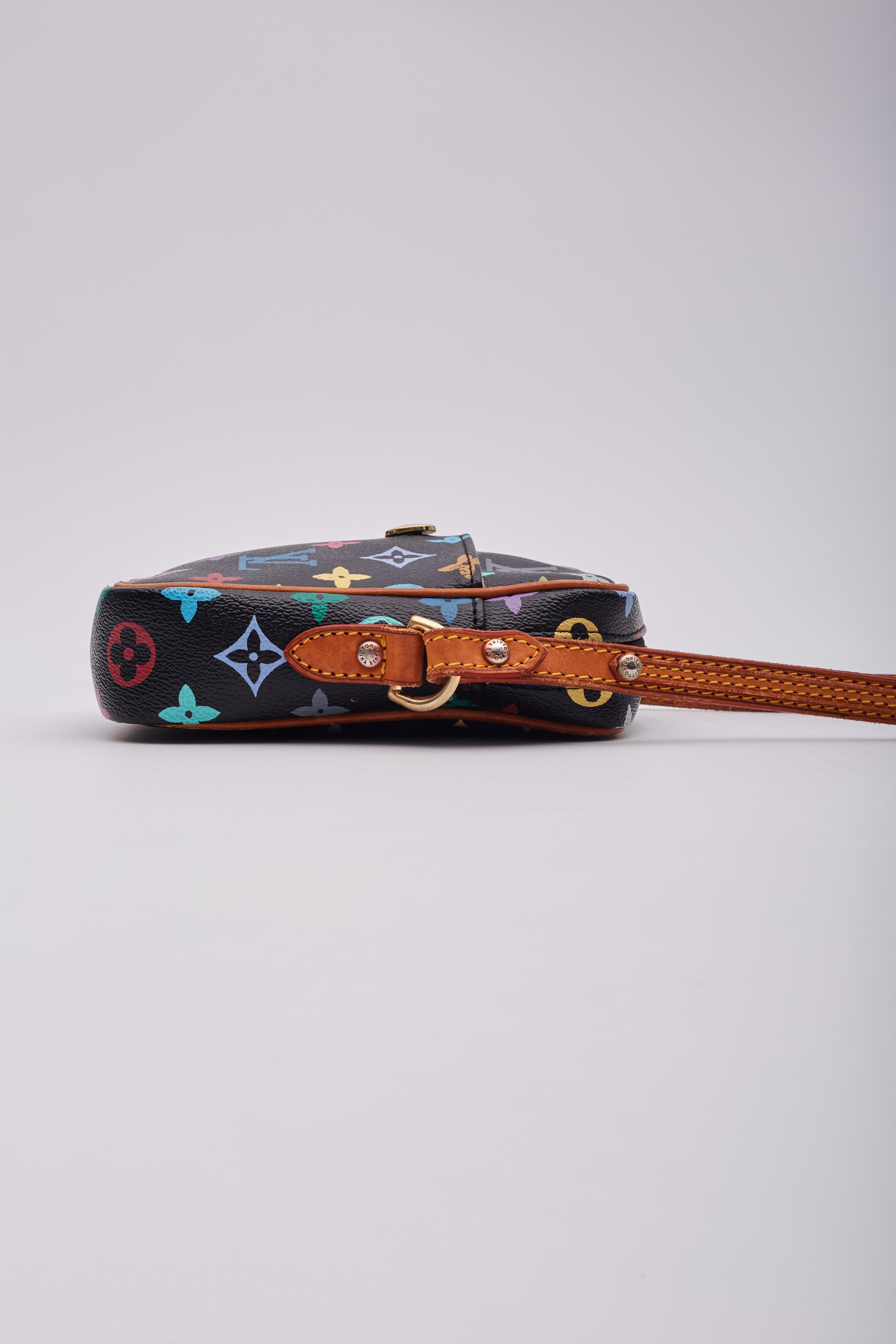 Louis Vuitton Black Murakami Multicolor Monogram Rift Messenger Bag 2