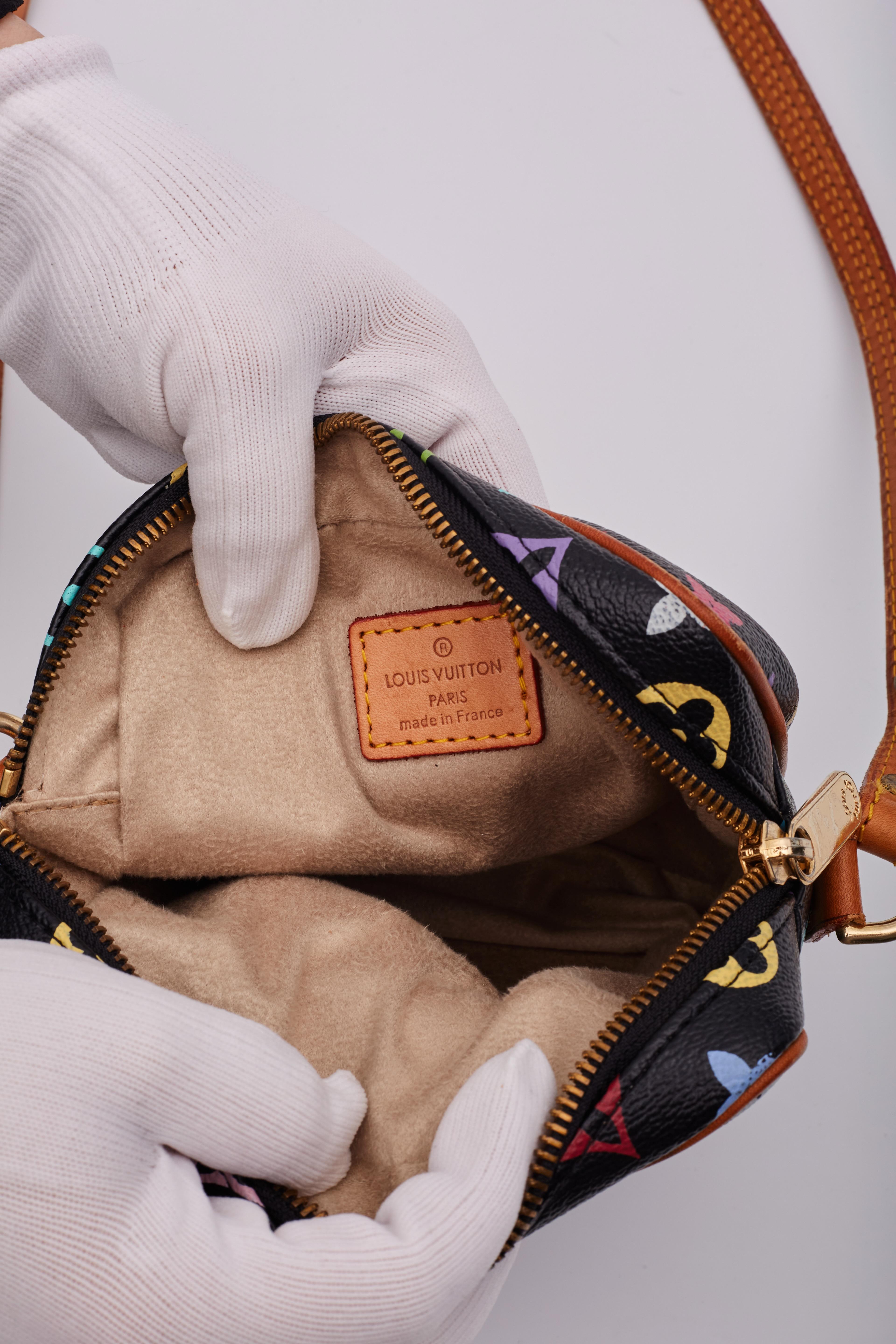 Louis Vuitton Black Murakami Multicolor Monogram Rift Messenger Bag 5