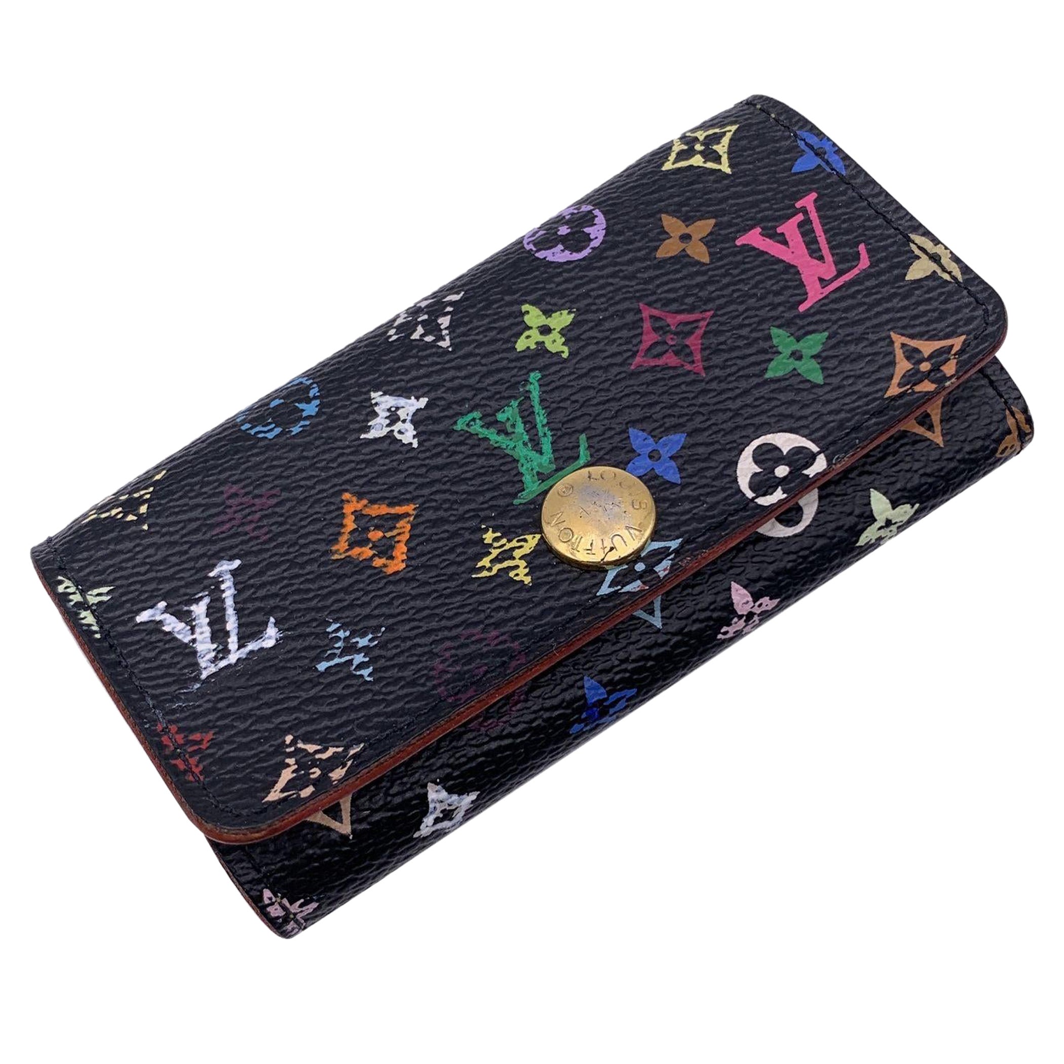 Louis Vuitton Black Murakami Multicolor Multicles 4 Key Case Holder