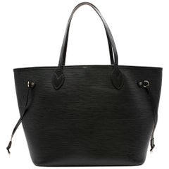 Louis Vuitton schwarze Neverfull MM Einkaufstasche