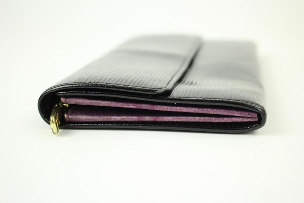 Women's Louis Vuitton Black Noir Electric Epi Sarah Bifold 30lva3117 Wallet