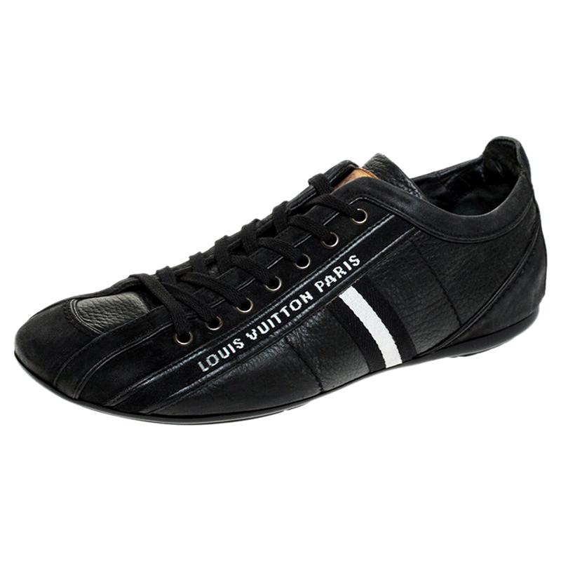 Louis Vuitton Black Nubuck And Leather Cosmos Low Top Sneakers Size 40 For Sale