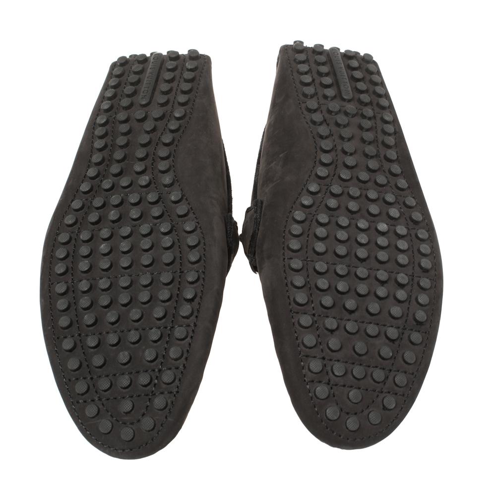 Louis Vuitton Black Nubuck Hockenheim Loafers Size 41.5 1