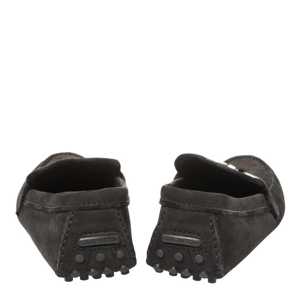 Louis Vuitton Black Nubuck Hockenheim Loafers Size 41.5 2