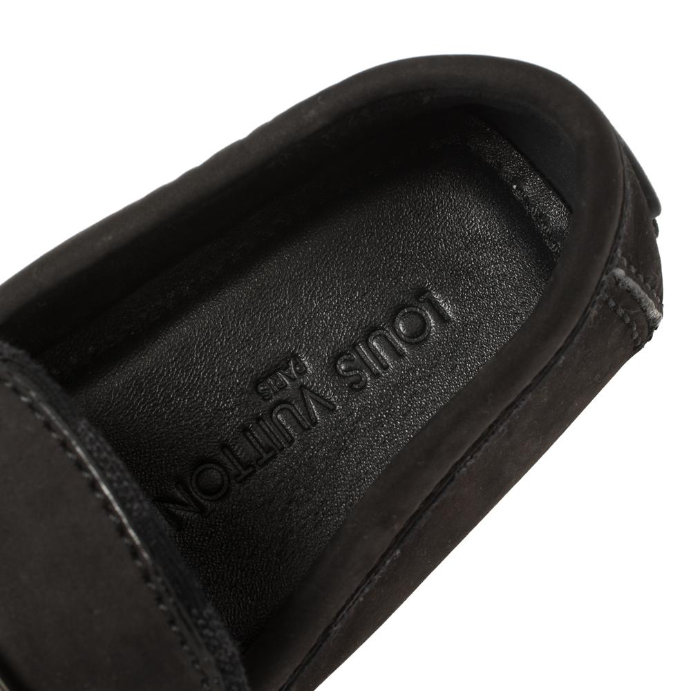 Louis Vuitton Black Nubuck Hockenheim Loafers Size 41.5 3
