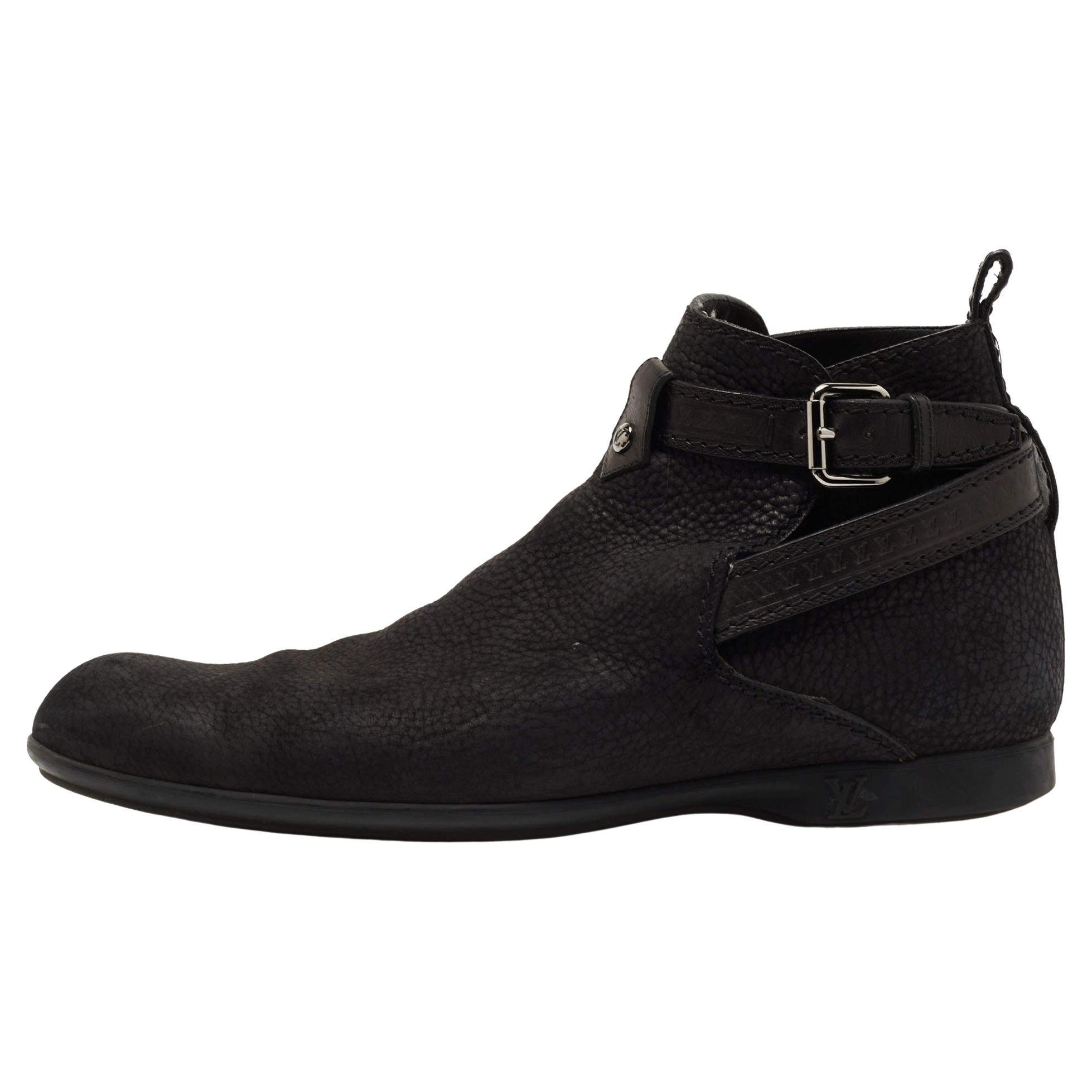 Louis Vuitton Beige Monogram Tweed and Nubuck Brea Sneaker Boots Size 38.5  at 1stDibs