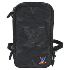 Louis Vuitton Black Nylon Monogram 2054 Double Phone Pouch