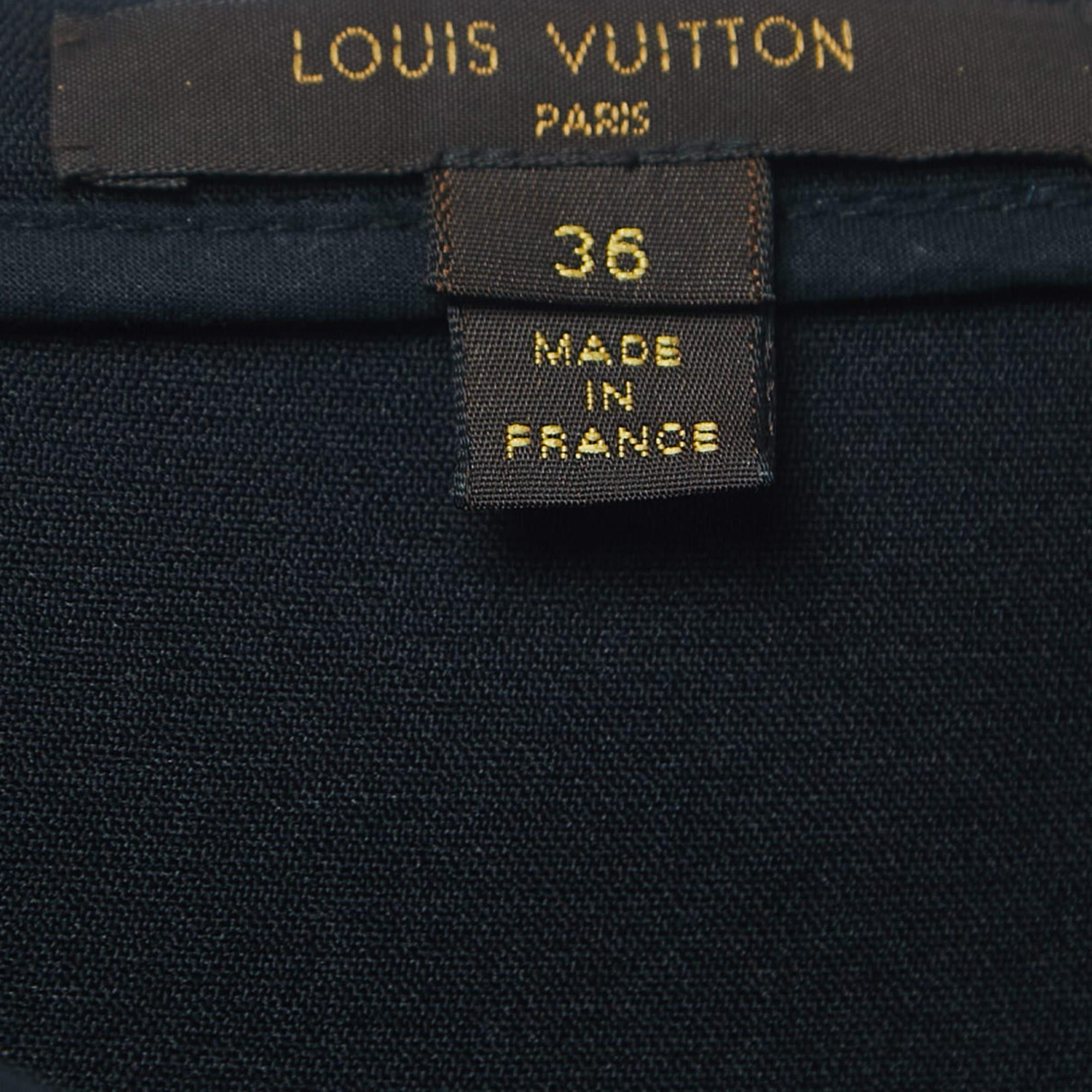 Louis Vuitton Black Nylon Zip Front Mini Skirt S 1