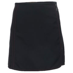 Louis Vuitton Black Nylon Zip Front Mini Skirt S