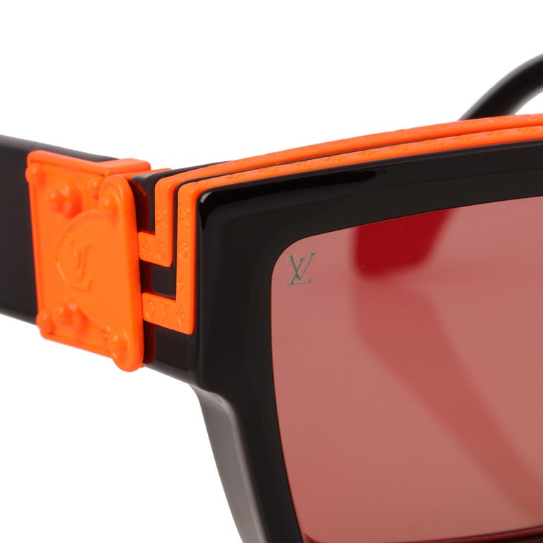 Louis Vuitton Black & Orange Acetate Mirrored 1.1 Millionaire Sunglasses  Size W